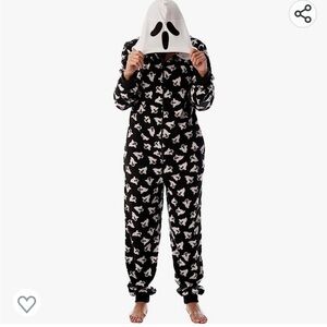 Nwt! Follow Me Halloween Ghost Fleece Onesie Costume Pajama S
